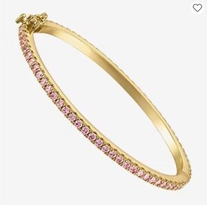 Junior Jewels Kids' 14k Gold Plated Cubic Zirconia Bangle Bracelet